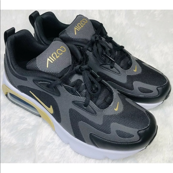 nike air max 200 black and gold